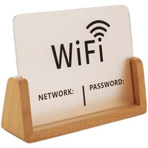 FIREFLYWEB Wifi password signs creative vertical desktop American modern Simplicity, Wifi signs for home decor Classic Custom Design (Wood Base)