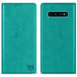 ZZXX for Samsung Galaxy S10 Plus Wallet Case with [RFID Blocking] Card Slot Stand Strong Magnetic Leather Flip Fold Protective Phone Case for Samsung Galaxy S10+ Case Wallet(Lake Blue-6.4 inch)