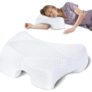 SAHEYER Side Sleeper Pillow with Arm Hole, Memory Foam Shoulder Pillow, Multi-Angle Armholes Pillow for Many Sleeping Positions, Ergonomic Support Pillow for Neck (White)