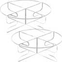 Tanlade 11.8 Inch 2 Pcs Acrylic Cupcake Stand Cake Stand 1 Tier Round Cake Holder for Party Reusable Cake Pedestal Stand for Parties Bakery Display Serving Tray Plastic Dessert Tower for Wedding Party