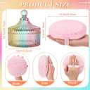 Extra Large Body Powder Puff and Container, 5.5'' Crystal Container with 5.3'' Oversize Dust Powder Puff Washable Reusable Face Body Glitter Wet Dry Makeup Gift(Colorful)