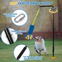 Heavy Duty Dog Spring Pole with Screw-In Ground Anchor & 360 Swivel, Adjustable Height 30-49", Durable Outdoor Tug Toy System with Bungee Squeak Rope for Large & High Energy Dogs Training