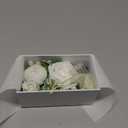 Ling's moment Pocket Boutonniere Single, Boutonniere for Men Groom for Wedding, Prom, Homecoming, Anniversary, Graduation, etc.White Ranunculus Ivory, 6" W x 5" H