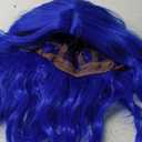 eNilecor Dark Blue Wig Short Colored Curly Wavy Synthetic Bob Wigs with Air Bangs 14" Natural Wigs for Party Cosplay Fun Colorful Wigs for Women
