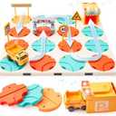 SYNCFUN Kids Toy STEM Board Games, Montessori Construction Puzzle, Logic Road Builder, Ideal Birthday Party Gift for Boys & Girls Ages 3-5 4-8
