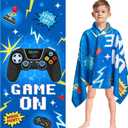 R HORSE Blue Video Game Beach Towel for Kid, 30 x 60 inch Microfiber Pool Towel Absorbent Quick Dry Beach Towel Sand Free Blanket for Summer Pool Party Supplie Bath Sport Travel Beach Swimming Camping