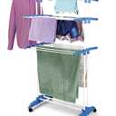 OBBO Prince Jumbo 3-Layer Cloth Drying Rack with Wheels – 2 Pole Foldable Clothes Drying Stand | Easy to Assemble for Indoor & Outdoor Use