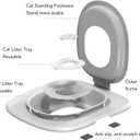 Cat Toilet Training Seat, Urinal Seat Potty for Pet, Reusable Cat Toilet Trainer, 37 x 40 cm Removable Pet Toilet Training System, Cat Toilet Litter Tray Toilet Trainer (Gray)
