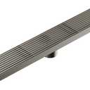 24 Inch Linear Shower Drain, Brushed Nickel Rectangular Floor Drain with Removable Grate, SUS304 Stainless Steel, High Flow Capacity and cUPC Certified