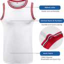 YWIES Plain Basketball Jersey, Blank Team Uniform, Hip Hop Hipster Short Sleeveless Active Shirts (White, M)