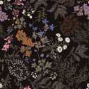 2 x Peel and Stick Wallpaper Black Floral Wallpaper Dark Floral Leaf Contact Paper for Cabinet Vintage Self-Adhesive Removable Wall Paper for Bathroom Bedroom Kitchen Shelf Liner 17.3" x 118" (Black/ Pink/ Purple)