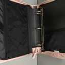 SUNEE Zippered Binder Bag with Handle, 2-Inch 3-Ring O-Ring, 500-Sheet Capacity, Includes Zip Pocket, 5-Tab Expanding File Folder, Multi-Pocket Organizer Binder for Middle School, Pink Lotus