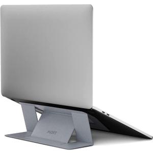 MOFT Laptop Stand for Desk, Stick-On Computer Stand with Dual-Angle, Ergonomic Laptop Riser Holder for Travel, Foldable & Portable MacBook Stand Fits 11.6"-16" Laptops, Silver (Adhesive Version) (Adhesive Standard Version)