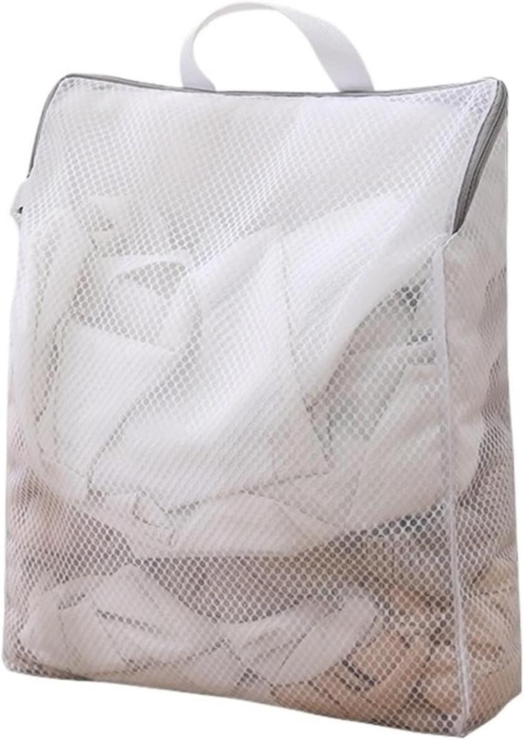 Mesh Laundry Bag Laundry Hand Bags Reusable Washing Machine Clothing Care Wash Bag Mesh Net Bra Socks Lingerie Underwear Laundry Storage(40x50x10cm L,Fine Mesh)