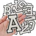 Letter Iron on Patches, Iron on Letters(A-Z) for Fabric, Full Embroidery Letters for Clothing, Hats, Dress, Jeans, T-Shirts, Backpacks, Etc(White)