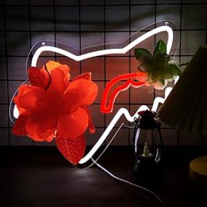 AHlove Fox Neon Signs for Wall Decor，Automobile Race Neon Lights for Bedroom LED Signs Suitable for Man Cave、Birthday、Christmas Gifts for Boys