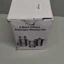 AVLA Asparagus Pot, 4 Quart Stainless Steel Steamer Cooker, Vegetable Asparagus Cooker with Removable Basket and Lid for Pasta, Spaghetti, Boiled Eggs, Shrimp, Oil Deep Fry Pan for French Fries