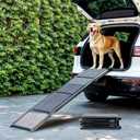 Dog Ramp for Car, 63" Folding Pet Ramp for Large Dogs up to 200 lb, 17" Wide Car Ramp for Dog, Portable Pet Stair Ramp with Nonslip Rug Surface, Outdoor Dog Ramp for Truck SUV High Bed Couch