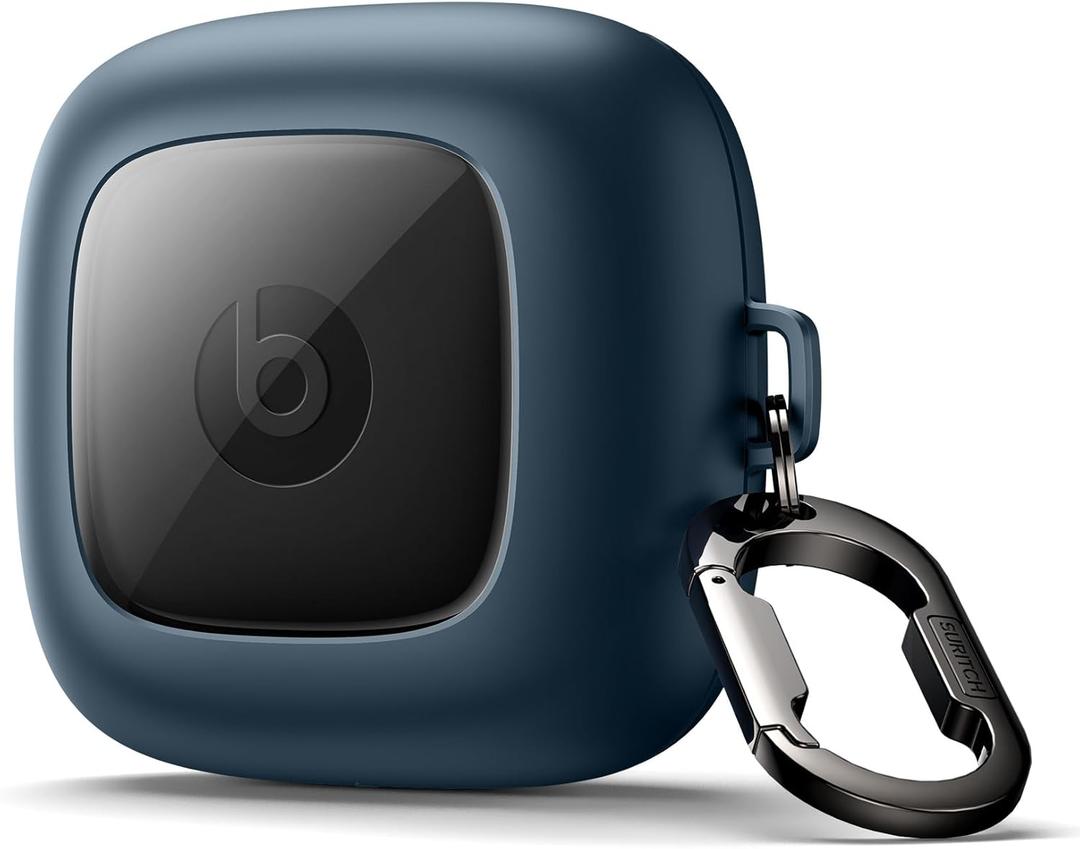 SURITCH for Powerbeats Pro Case Cover, Shockproof Magnetic Cases for Beats Powerbeats Pro Wireless Earbuds, Protective Cover with Magnetic Lid Lock & Carabiner, Full-Body Drop Protection, Navy