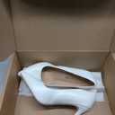 DREAM PAIRS Women's Closed Toe High Heels Dress Pointed Toe Wedding Pump Shoes (White, M)