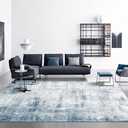 OMERAI Washable Rug 6'x9' Abstract Machine Washable Rugs Ultra-Thin Area Rugs for Living Room Non Slip Stain Resistant Modern Carpet for Bedroom Dining Room Office Kitchen Blue Rug Washable (Blue)
