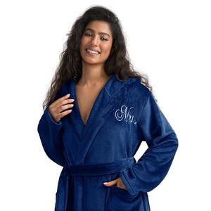 AW BRIDAL Mrs Fleece Robes, Plush Long Hooded Robes, Wedding Engagement Gifts M