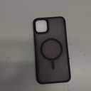 Magnetic Series Design for iPhone 11 Pro Max Case,[Compatible with MagSafe][Military Drop&Full Camera Lens Protector] Large Window Logo View Dust-Proof Matte Shockproof Cover, Black