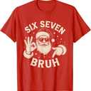 Bruh 67 Christmas Santa Six Seven 6 7 Boys Christmas Pajamas T-Shirt XS