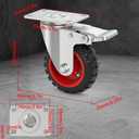 4" Swivel Caster Wheels with Safety Dual Locking and Rubber Tire Wheels, Heavy Duty - 300 Lbs Per Caster for Workbench, Cart, Trolley, Dolly, Cabinet, Compact Rubber Castor Wheels, 4-Packs