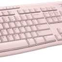 Logitech MK270 Wireless Keyboard and Mouse Combo for Windows, 2.4 GHz, 8 Multimedia Keys, PC, Laptop, Wireless Keyboard Compact Mouse Combo - Rose (1 Pack)