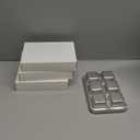 Domensi 4 Pack Stainless Steel Ice Cube Trays for Freezer Metal Ice Cube Trays with Lid Easy Release Molds Durable and Dishwasher Safe for Bars Kitchens Cocktail Freezer Whiskey