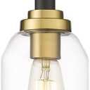 Zeyu Modern Gold Pendant Light, 1-Light Glass Hanging Light for Kitchen Dining Room, Clear Glass Shade, Black and Gold Finish, ZG33M1L BK+BG