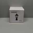 FUDESY Dusk to Dawn Sensor Outdoor Post Light, Waterproof Pole Lantern with Pier Mount Base, Exterior Plastic Lamp Light Fixture, for Garden, Patio, Pathway, Black, Bulb Included