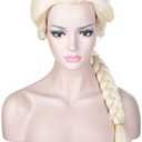 morvally Women Blonde Braided Ponytail Wig for Princess Cosplay Costume Halloween