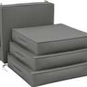 Patio Chair Cushions 22 x 22 x 4 Inch Waterproof Outdoor Seat Cushions for Patio Furniture, Outdoor Sofa Couch Pads with Ties & Handle, Set of 4, Light Grey