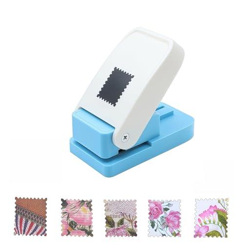 1X0.8inch Rectangular Postage Stamp Punch Ware Rectangle Craft Lever Punch Handmade Paper Punch for Crafting Scrapbooking Cards, DIY Cards Making Colour by Random