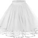 Crinoline Tutu Underskirts for Women Petticoat Skirt Rockabilly Dress Knee Underskirt for Dresses Puffy Skirt M