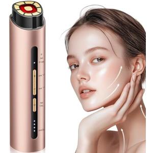 INTEO Microcurrent Facial Device, 3 Modes Red Light Therapy for Face and Neck, Skin Care Facial Massager Perfect Gifts for Women Men(Gold)