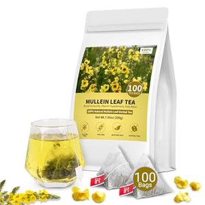Mullein Tea Bags for Lungs, 100% Pure Mullein Leaf Tea for Lungs Cleanse and Respiratory Support, Caffeine Free, No Additives, Non-GMO (1 Pack/50 Bags), by 28/03/2027