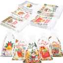 GoClimber 50 Pack Christmas Organza Bags, 4x6 inch Mesh Drawstring Small Gift Bags, Christmas Goodie Candy Bags for Holiday Party Favors Decoration