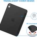 JETech Case for iPad (A16) 11th Generation 11 Inch 2025 / iPad 10th Generation 10.9 Inch 2022, Slim Smart Cover with Hard PC Translucent Back, Supports Touch ID, Auto Wake/Sleep (Black)