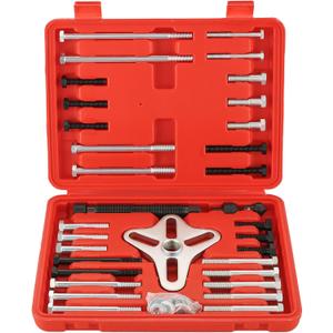 46-Piece Harmonic Balancer Puller Set | Comprehensive Flywheel Puller, Automotive Steering Wheel Puller Kit, Crankshaft Pulley Removal, Gear Puller, Flange Type Puller