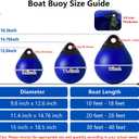 Boat Buoy Balls 10 Inch 12 Inch 15 Inch, Inflatable Mooring Buoys with Pump, Marine-Grade Vinyl Boat Fenders Round with Reinforced Eyelets for 10'-40' Boats Protection Marking Multi Color - 2/4/8 Pack