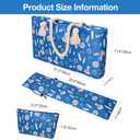TIASUSAN American Mahjong Tiles Set, 166 White Tiles, Blue Printed Bag with Entire Accessories, 4 All-in-One Rack/Pushers, Mahjong Game Set, Small