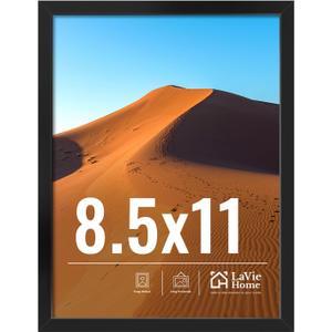 LaVie Home 8.5x11 Picture Frame for Wall Display, 8.5x11 Black Picture Frame with HD Plexiglas, 8.5 x 11 Diploma Frame 1 Pack, Display Frame for Vertical or Horizontal, Classic Collection