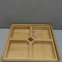 WUWEOT Bamboo Nut and Candy Serving Tray, Party Appetizer Platter Veggie Dish, Candy Bowl with Acrylic Lid & Removable Dividers for Party, Taco Dip Parties Platters & Chip Bowls : Home & Kitchen