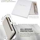 Crossbody Wallet Case for iPhone 15 Pro Max with Mirror, Wrist Strap, Zipper Purse Magnetic Flip RFID Blocking Card Holder, Wireless Charging, PU Leather Shockproof 6.7" Women (White)