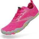 Mens Womens Barefoot Gym Running Walking Trail Beach Hiking Water Shoes Aqua Sports Pool Surf Waterfall Climbing Quick Dry Knit/ Rosy 10.5 Women / 8.5 Men