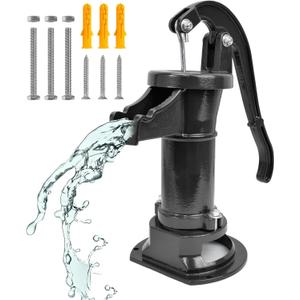 Hand Well Pump, Antique Cast Iron Manual Pitcher Pump, Water Transfer Pump, 25ft Maximum Lift, Perfect for Garden, Pond, Backyard