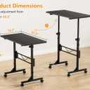 HOMIDEC Standing Desk, 32 Inch Portable Small Desk Adjustable Height, Rolling Home Office Desks with Wheels, Sit Stand Desk for Bedroom Walking Pad Home Office Small Space, Black